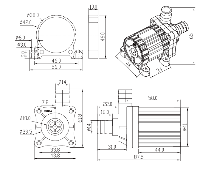 微型热水循环泵DC40A